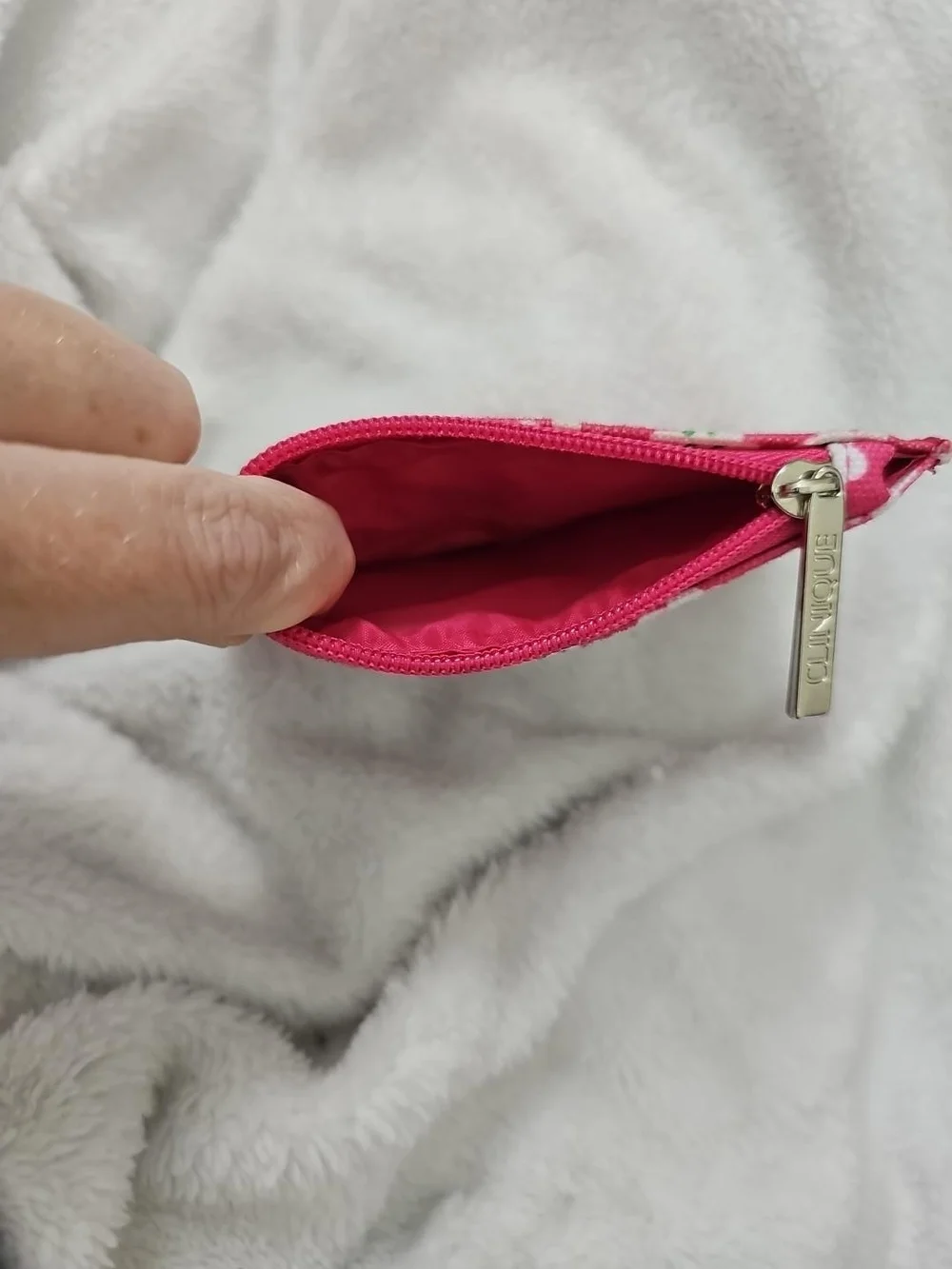 Marimekko for Clinique Pink Floral Coin Purse Card Holder Zip Pouch